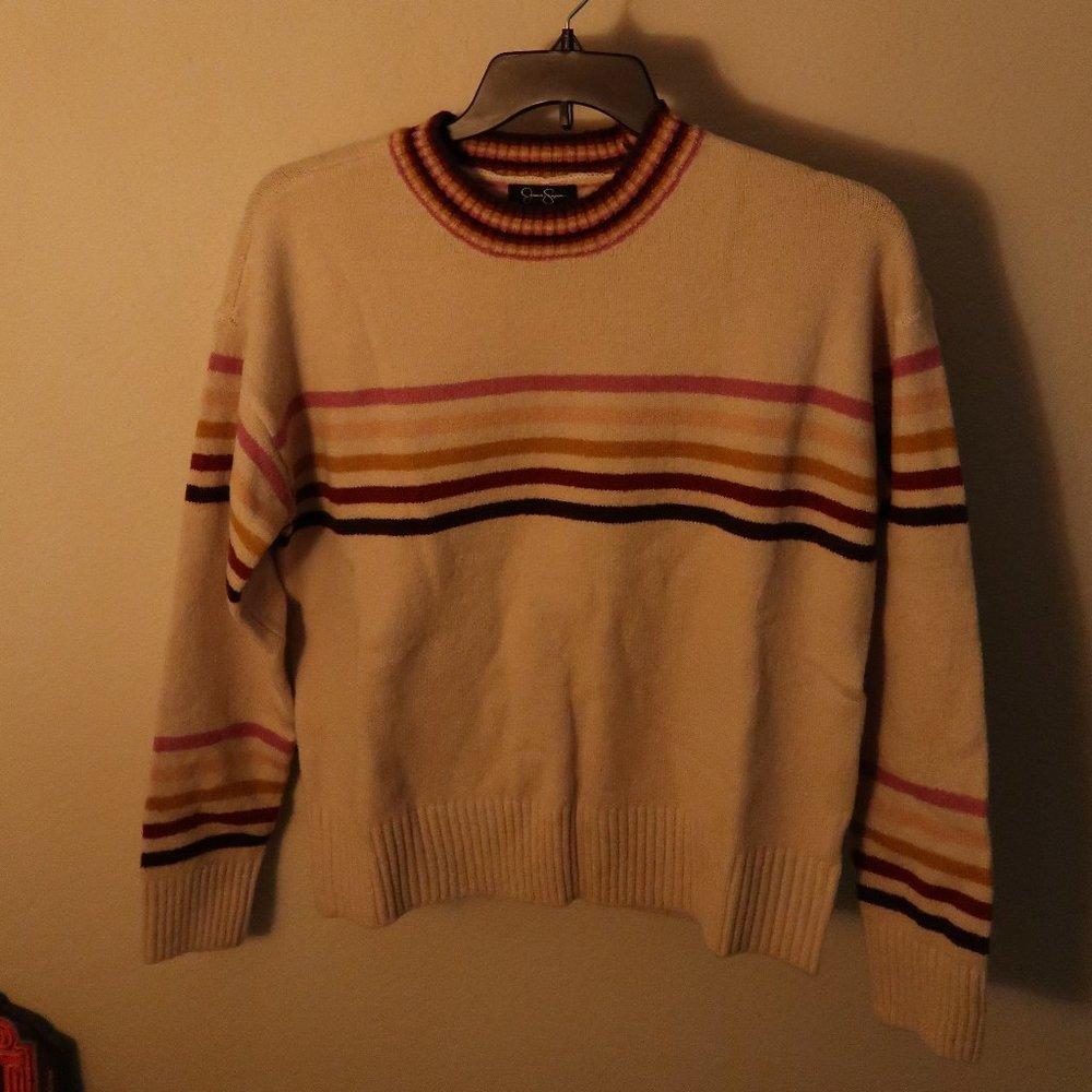Jessica Simpson Multi Strip Sweater Large